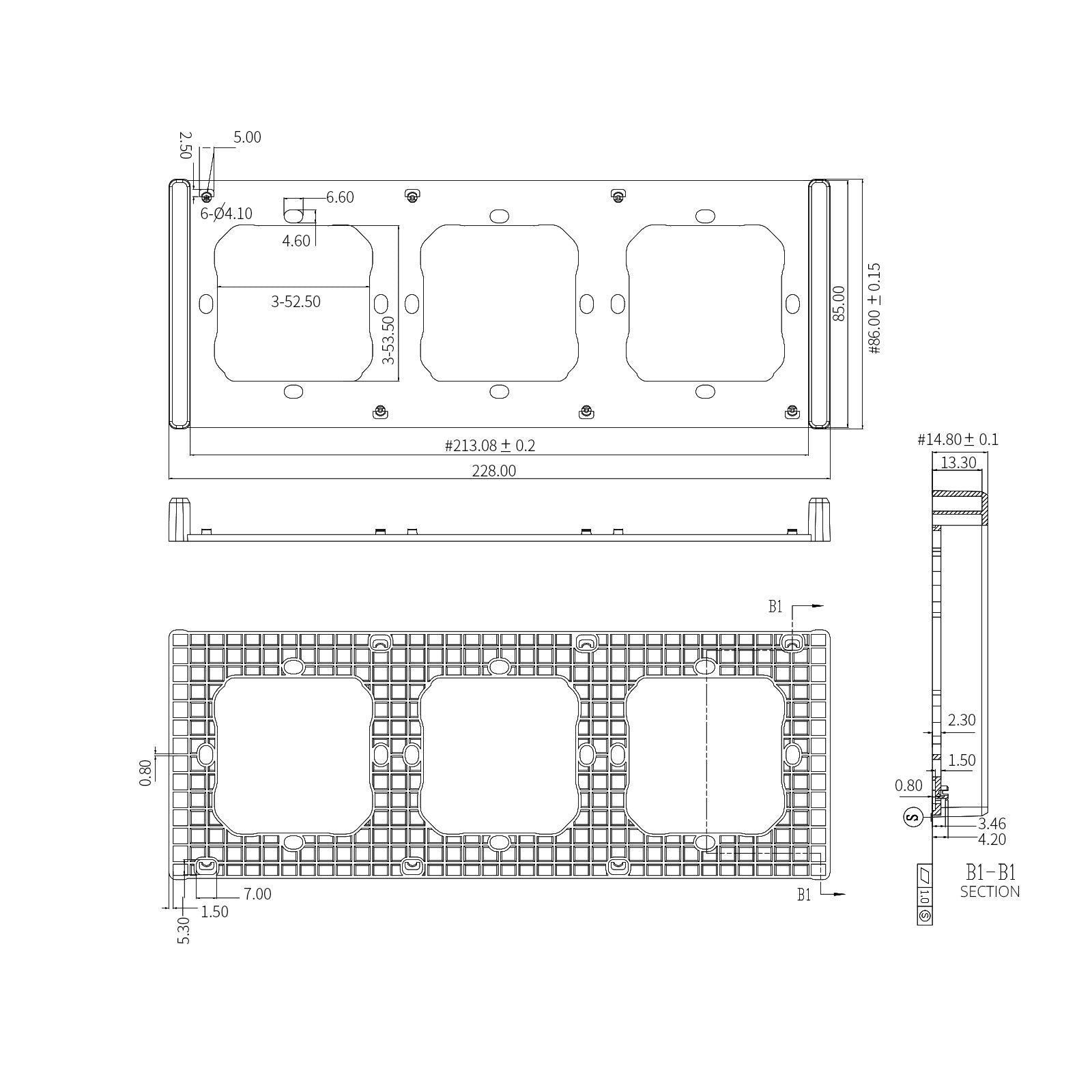 Sonoff triple mounting frame for the installation of M5-80 wall switches