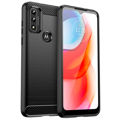 Carbon Case Flexible Cover Sleeve Motorola Moto G Play 2022 black — Hurtel