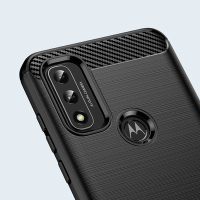 Carbon Case Flexible Cover Sleeve Motorola Moto G Play 2022 black — Hurtel