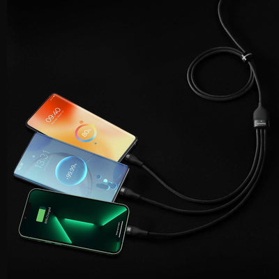 Baseus Flash Series II cable USB Type C - USB Type C / Lightning / micro USB 100 W 1.5 m black (CASS030201)