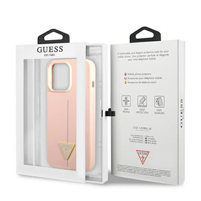 Guess GUHCP13LSLTGP iPhone 13 Pro / 13 6.1" pink/pink hardcase Silicone Triangle
