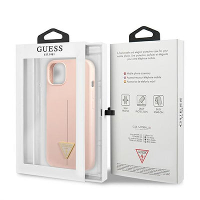 Guess GUHCP13MSLTGP iPhone 13 6.1" pink/pink hardcase Silicone Triangle