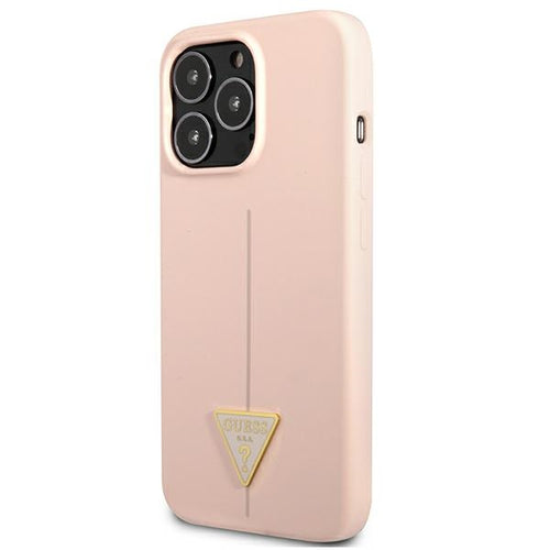 Guess GUHCP13XSLTGP iPhone 13 Pro Max 6.7" pink/pink hardcase Silicone Triangle