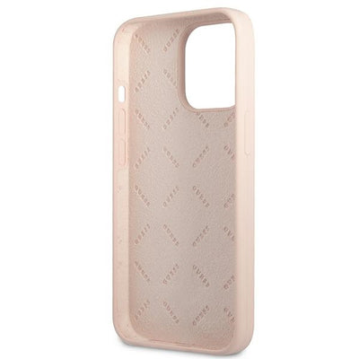 Guess GUHCP13XSLTGP iPhone 13 Pro Max 6.7" pink/pink hardcase Silicone Triangle