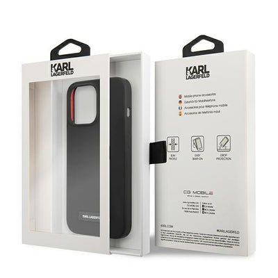 Karl Lagerfeld Silicone Plaque Case for iPhone 13 Pro / iPhone 13 - Black