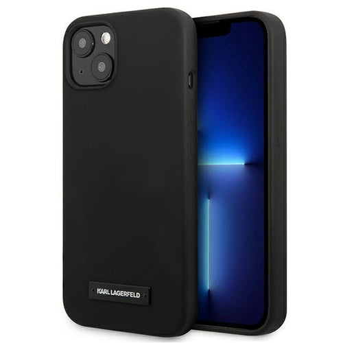 Karl Lagerfeld Silicone Plaque Case for iPhone 13 mini - Black