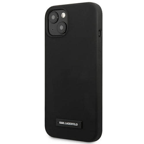 Karl Lagerfeld Silicone Plaque Case for iPhone 13 mini - Black