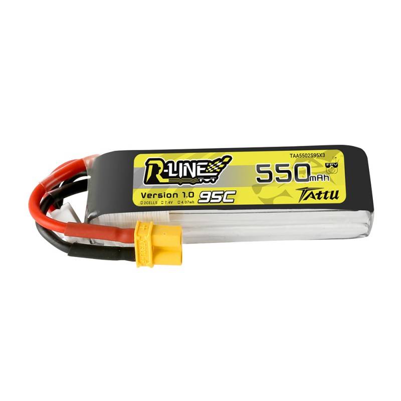 Battery Tattu R-Line 550mAh 7.4V 95C 2S1P XT30 - Image 1