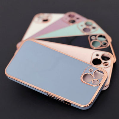 Lighting Color Case for Samsung Galaxy A12 5G gold frame gel cover blue — Hurtel