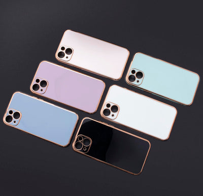 Lighting Color Case for Xiaomi Redmi Note 11 Pro gel cover with gold frame white — Hurtel