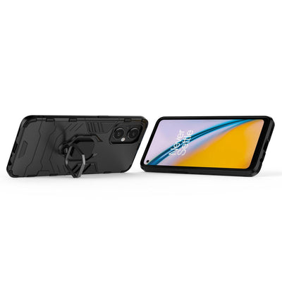 Ring Armor tough hybrid case cover + magnetic holder for OnePlus Nord N20 5G black — Hurtel