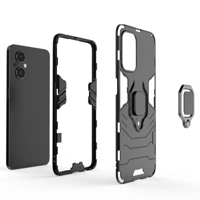 Ring Armor tough hybrid case cover + magnetic holder for OnePlus Nord N20 5G black — Hurtel