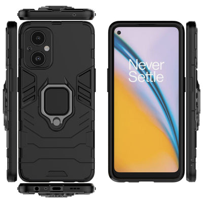 Ring Armor tough hybrid case cover + magnetic holder for OnePlus Nord N20 5G black — Hurtel