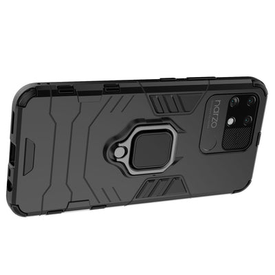 Ring Armor tough hybrid case cover + magnetic holder Realme Narzo 50A black — Hurtel
