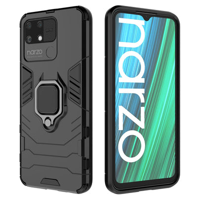 Ring Armor tough hybrid case cover + magnetic holder Realme Narzo 50A black — Hurtel