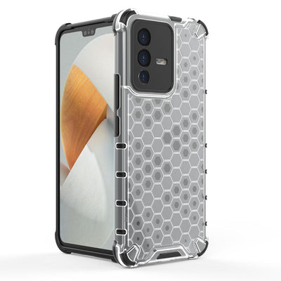 Honeycomb case armored cover with a gel frame Vivo V23 5G black — Hurtel