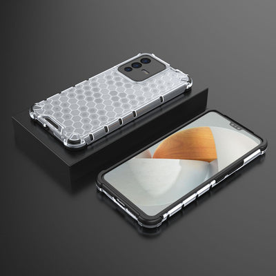 Honeycomb case armored cover with a gel frame for Vivo V23 5G transparent — Hurtel