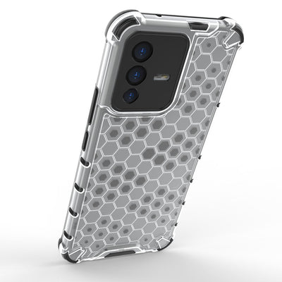 Honeycomb case armored cover with a gel frame for Vivo V23 5G transparent — Hurtel