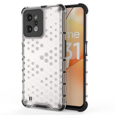 Honeycomb case armored cover with a gel frame Realme C31 transparent — Hurtel
