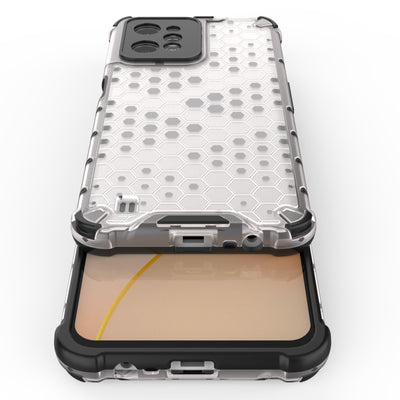 Honeycomb case armored cover with a gel frame Realme C31 transparent — Hurtel