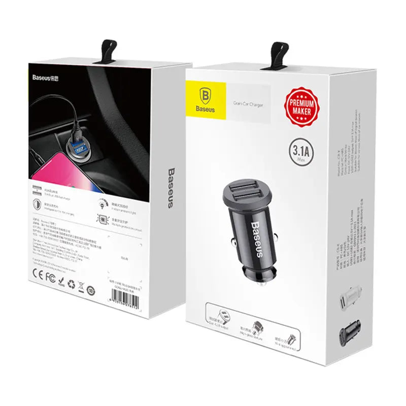 Baseus Grain Car Charger 2x USB 5V 3.1A (black) - Image 5