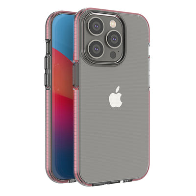 Spring Case case for iPhone 14 Pro silicone case with a frame light pink — Hurtel