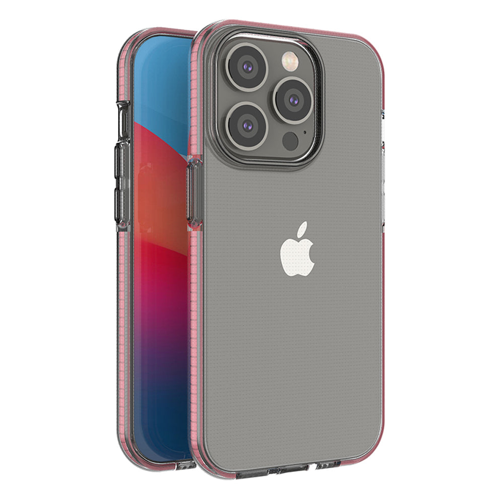 Spring Case case for iPhone 14 Pro silicone case with a frame light pink — Hurtel