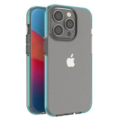 Spring Case case for iPhone 14 Pro silicone case with a frame light blue — Hurtel