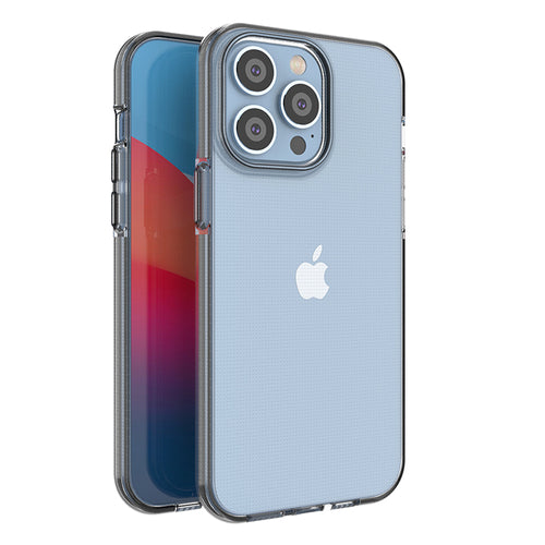 Spring Case case for iPhone 14 Pro Max silicone cover with frame black — Hurtel
