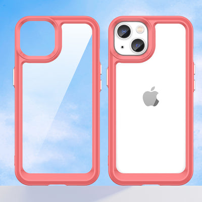 Outer Space Case iPhone 14 Plus hard cover with a gel frame red — Hurtel
