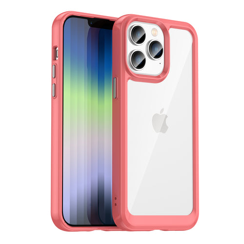 Outer Space Case iPhone 14 Pro hard cover with a gel frame red — Hurtel