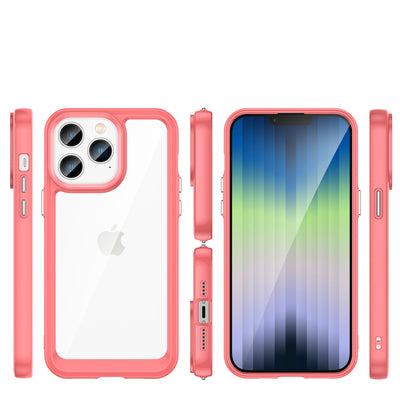 Outer Space Case iPhone 14 Pro hard cover with a gel frame red — Hurtel