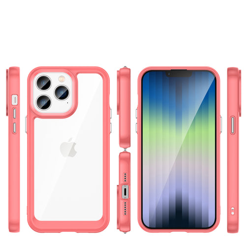 Outer Space Case iPhone 14 Pro hard cover with a gel frame red — Hurtel