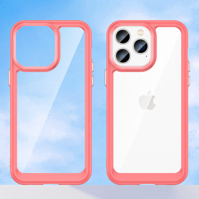 Outer Space Case iPhone 14 Pro hard cover with a gel frame red — Hurtel