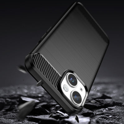 Carbon Case for iPhone 14 Plus flexible gel back cover black — Hurtel