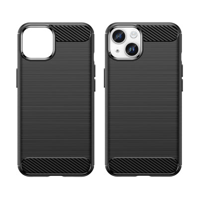 Carbon Case for iPhone 14 Plus flexible gel back cover black — Hurtel