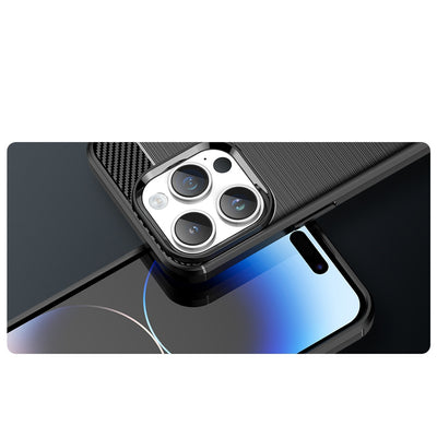 Carbon Case iPhone 14 Pro flexible gel back cover black — Hurtel