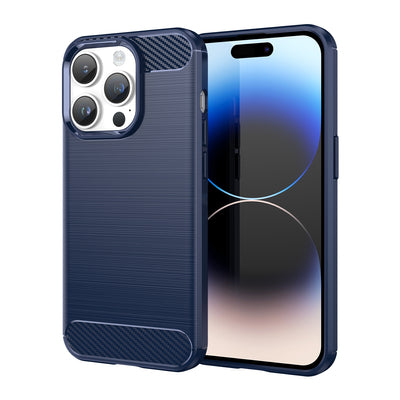 Carbon Case iPhone 14 Pro flexible gel back cover blue — Hurtel