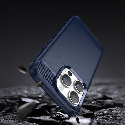 Carbon Case iPhone 14 Pro flexible gel back cover blue — Hurtel