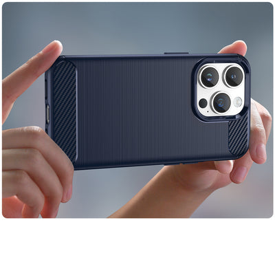Carbon Case iPhone 14 Pro flexible gel back cover blue — Hurtel