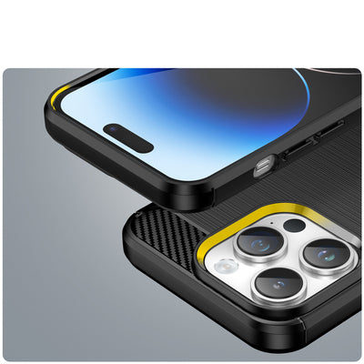 Carbon Case iPhone 14 Pro Max flexible gel back cover black — Hurtel