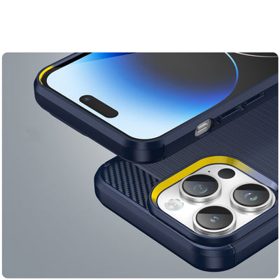Carbon Case for iPhone 14 Pro Max flexible gel back cover blue — Hurtel