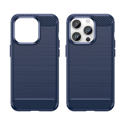 Carbon Case for iPhone 14 Pro Max flexible gel back cover blue — Hurtel