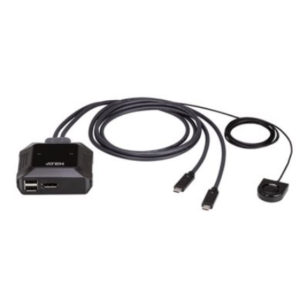 Aten US3312 2-Port USB-C 4K DisplayPort KVM Switch with Remote Port Selector | Aten | 2-Port USB-C 4K DisplayPort KVM Sw