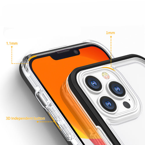 Clear 3in1 case for iPhone 14 Plus silicone cover with frame blue — Hurtel
