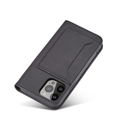 Magnet Card Case case for iPhone 14 Pro Max flip cover wallet stand black — Hurtel