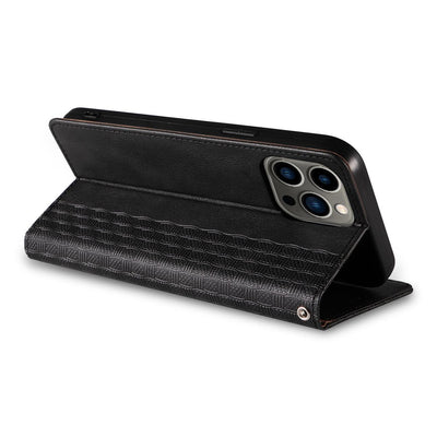 Magnet Strap Case Case for iPhone 14 Plus Flip Wallet Mini Lanyard Stand Black — Hurtel