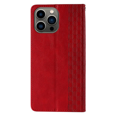 Magnet Strap Case iPhone 14 Plus Case with Flip Wallet Mini Lanyard Stand Red — Hurtel