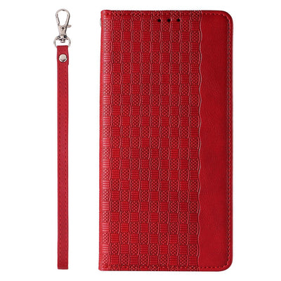 Magnet Strap Case iPhone 14 Pro Case with Flip Wallet Mini Lanyard Stand Red — Hurtel