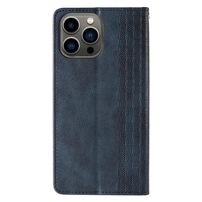 Magnet Strap Case Case for iPhone 14 Pro Max Flip Wallet Mini Lanyard Stand Blue — Hurtel